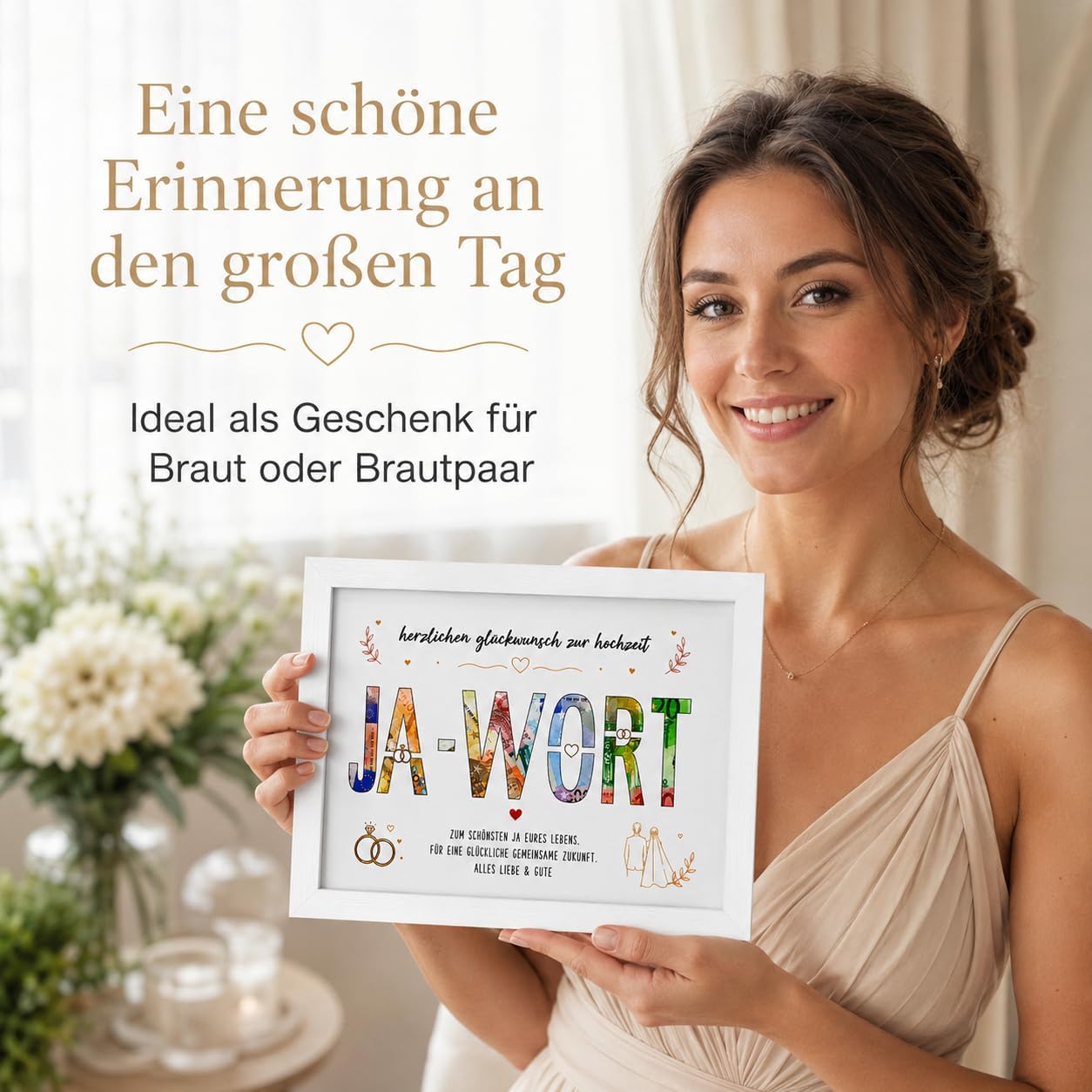 Frame Money Gift Wedding "JA-Word" Motif Decorative Stand – Bild 5