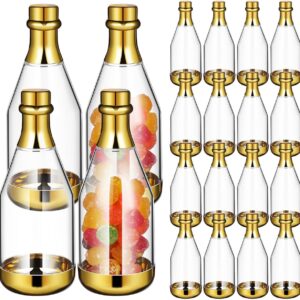 TOYANDONA 20 Pieces Champagne Bottle Containers Candy Bottle Plastic DIY Favor Candy Glasses Party Favour Container for Baby Shower Bridal Shower Wedding Birthday Party