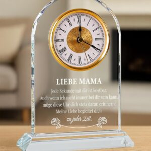 Gift for Mum for Birthday & Mother’s Day – Elegant Glass Clock