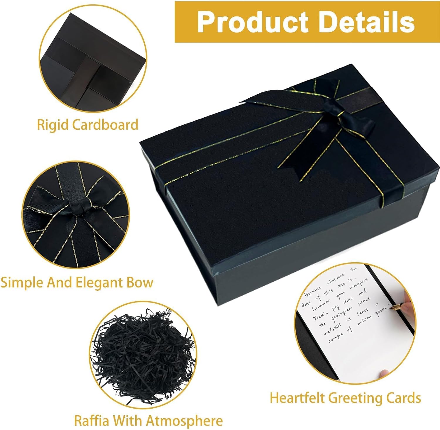 Large Gift Box with Lid 29 x 21 x 10.5 cm, Gift Box Black – Bild 3