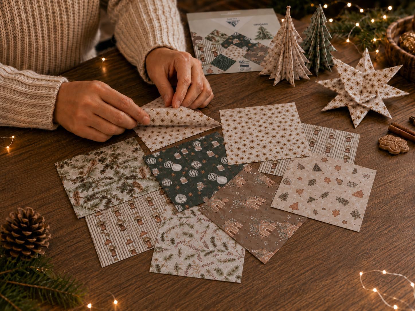 Clairefontaine 95638C 60 Sheets Origami Paper 15 x 15 cm 70 g Christmas Cosy – Bild 6