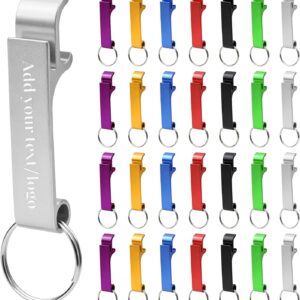 Pack of 42 Bottle Opener Keyrings, Beer Bottle Opener for Laser Engraving, Aluminium Beer Opener, Mini Bottle Opener Key Fob Bottle Opener for Bar Party Camping and Festivals (7 Colours)