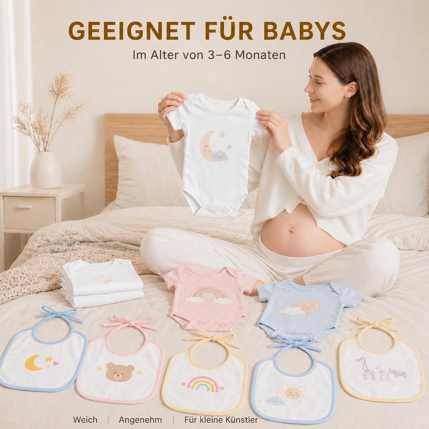41 Piece Paint Bibs Baby Bodysuit to Paint - Baby Shower Games – Bild 6