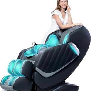 HealthRelife 3D Massage Chair with 24 Air Cushions 135 cm SL Rail Black
