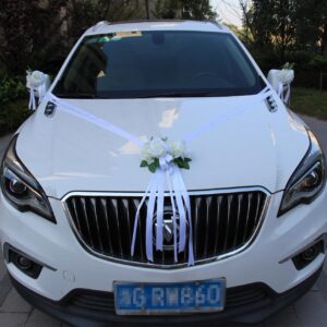 Premium Car Decoration Wedding White Car Decoration Wedding Bonnet Decoration Wedding Car Flowers Car Wedding Car Wedding Garland, Car Jewellery Wedding Bride Couple Rose Decoration, White Rose Decoration
