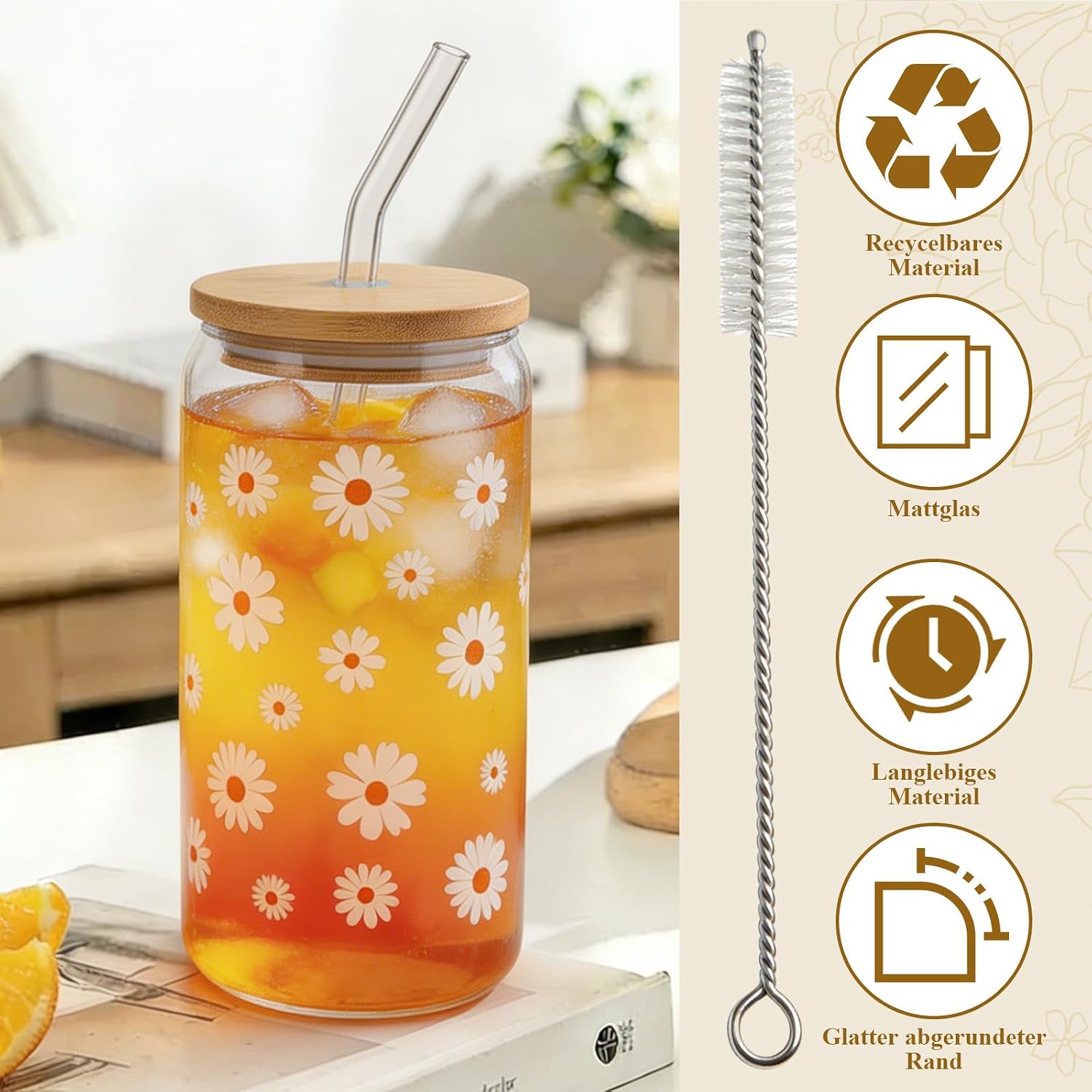 Gifts for Women, Girlfriend, Positive Potato Gift Set, Drinking Glasses, Birthday Gift for Women, Mum, Sister, Colleague, Wellness Relaxation Gift with Scented Candle – Bild 5
