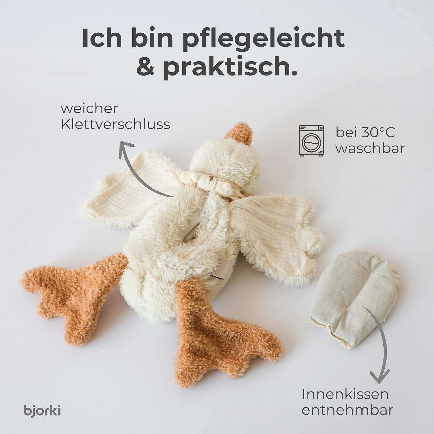 Bjorki Heat Cushion Baby & Children with Linseed for Microwave - Duck – Bild 3