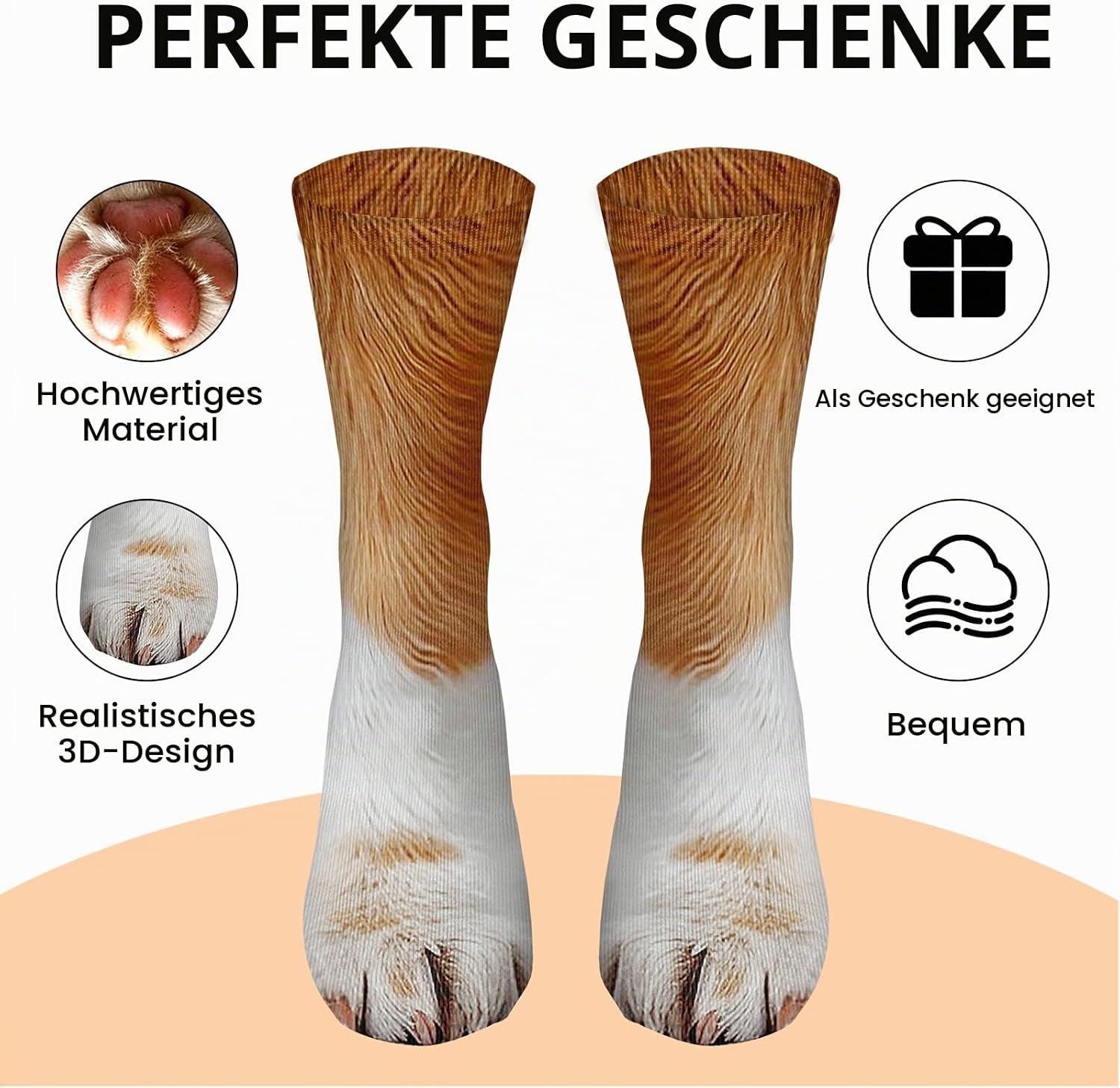 Funny 3D Socks Men Women Cool Crazy Funny Socks - Funny Father's Day Christmas Gift Ideas for Animal Lovers – Bild 5