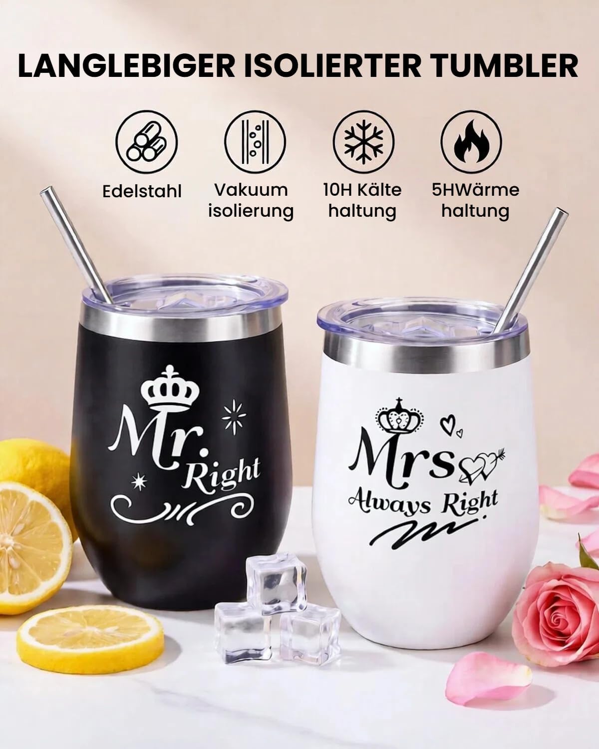 Mr & Mrs Mugs Wedding Gift for Bride and Groom Set of 2 – Bild 2