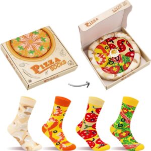 AGRIMONY Funny Sandwich Pizza Socks Box Men Women Boys Gifts for Men Colourful Funny Crazy Socks