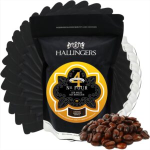 Hallingers Genuss Manufaktur Elegant Coffee Gift Set – Gentle Long-Term Roasted at Low Temperatures, 10x "No. Four" from Brazil, Gift Idea for Men and Women