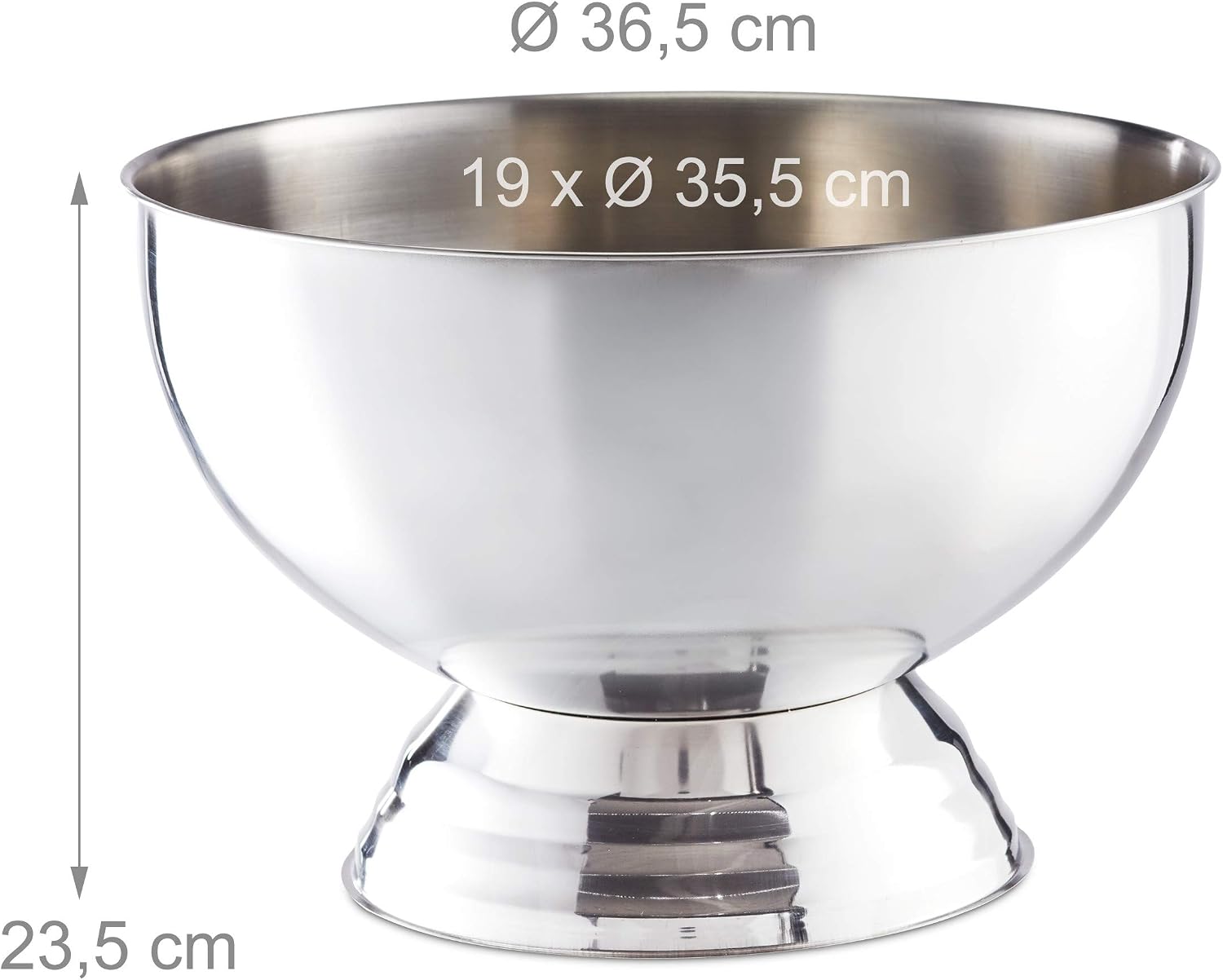 Relaxdays Champagne Cooler Bowl, XXL Ice Cube Tray for Wine, Silver – Bild 4