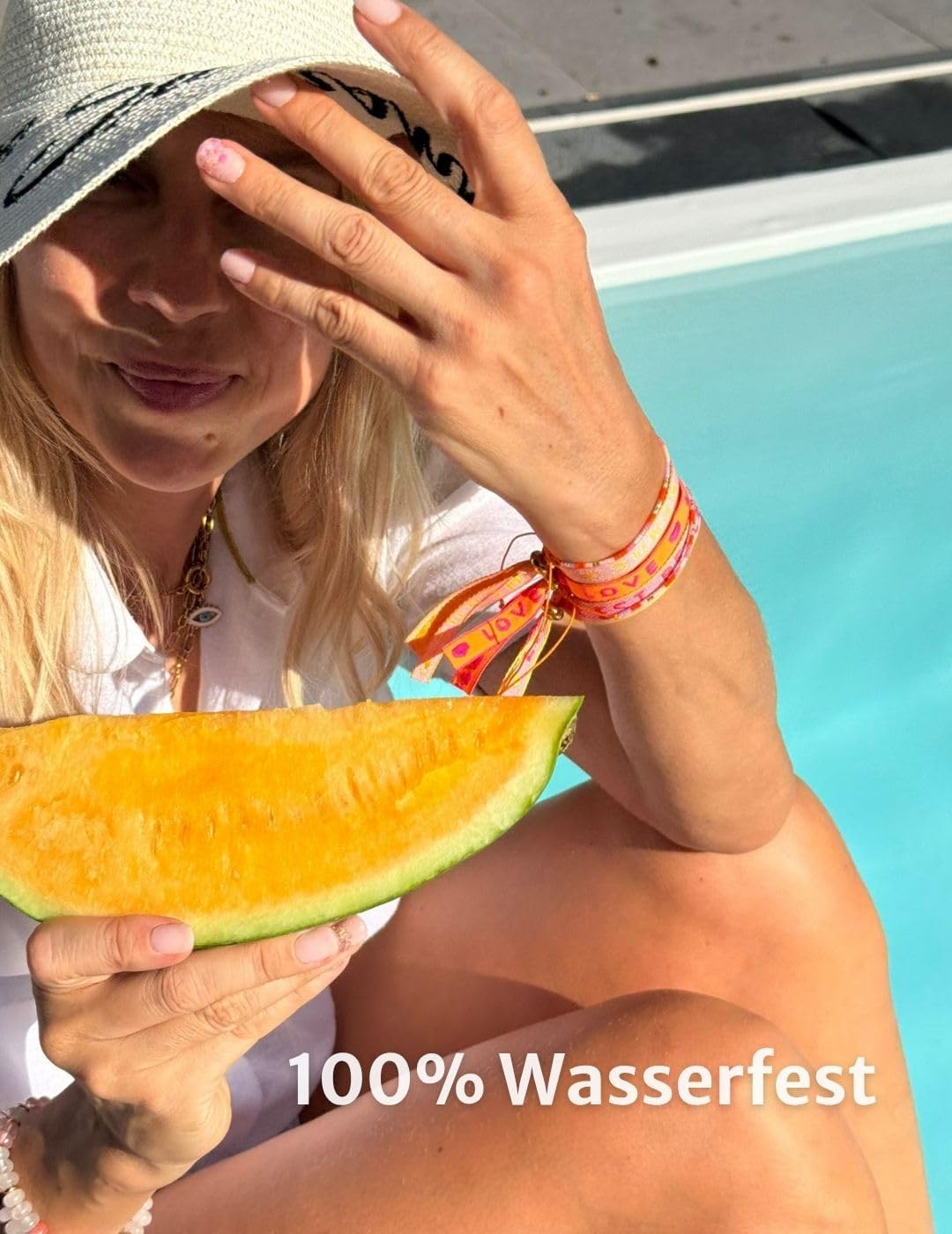 happymaker Boho Jewellery for Women, Surfer-Style Fabric Bracelet, Waterproof and Handmade – Bild 6