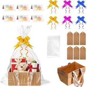 Set of 6 empty cardboard gift baskets, including accessories, Christmas, birthday