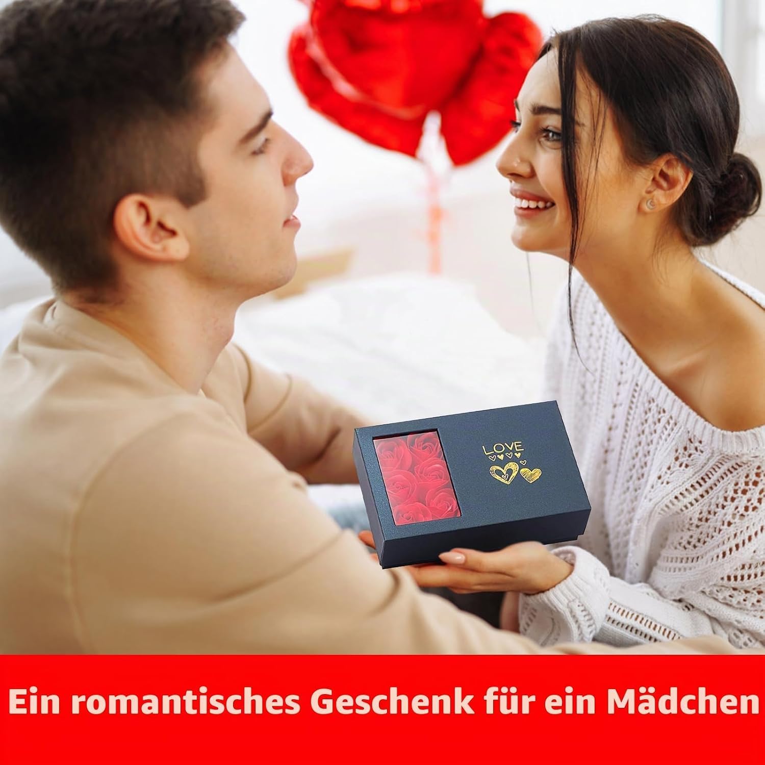 Rose Jewellery Gift Box, Jewellery Boxes for Ring, Earring, Necklace, Bracelet, Flower Jewellery Box for Valentine's Day, Mother's Day, Jewellery Gift Packaging – Bild 6