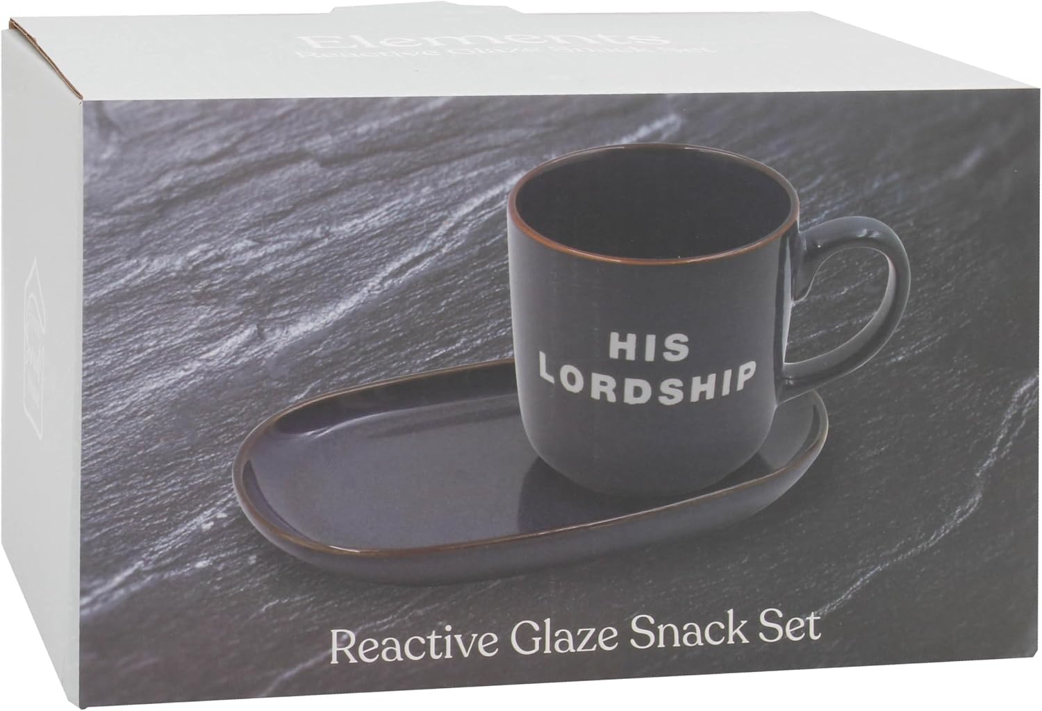 Lesser & Pavey Just Saying Tassen & Geschenke His Lordship Snack-Set – Blau | Tasse und Snack-Tablett Set aus Knochenporzellan | Große Kaffeetasse und Teller | Geschenkset für Tee-, Kaffee – Bild 2