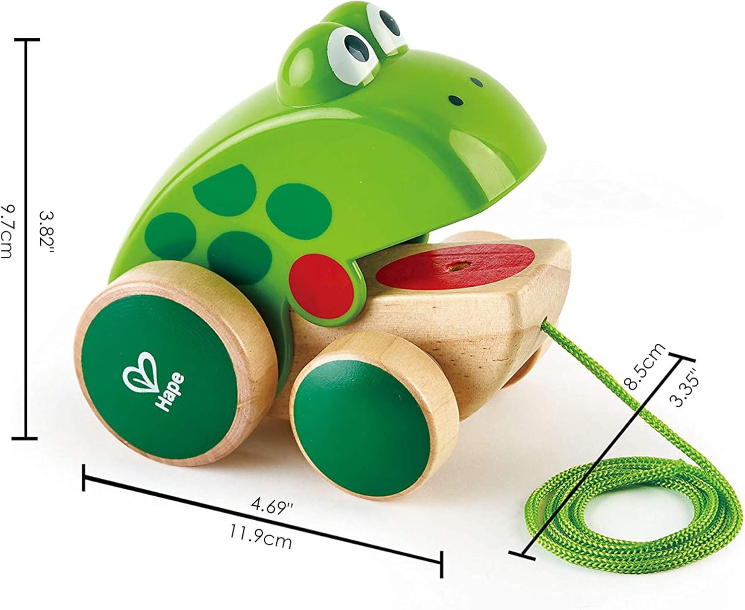 Hape E0361 Children’s Fridolin Pull-Along Frog, Multicoloured Toy – Bild 3