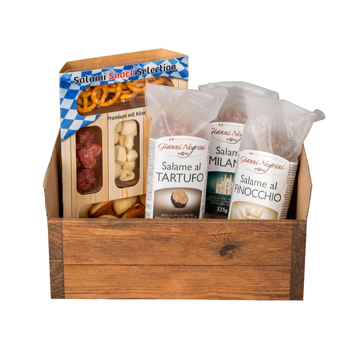 WURSTBARON® Gift Basket "Kleine Genussfreude" - Sausage & Salami Gift Set - Specialities Tasting Box - Small Gift Basket, Lunch Gift for Men & Women - Birthday, Christmas