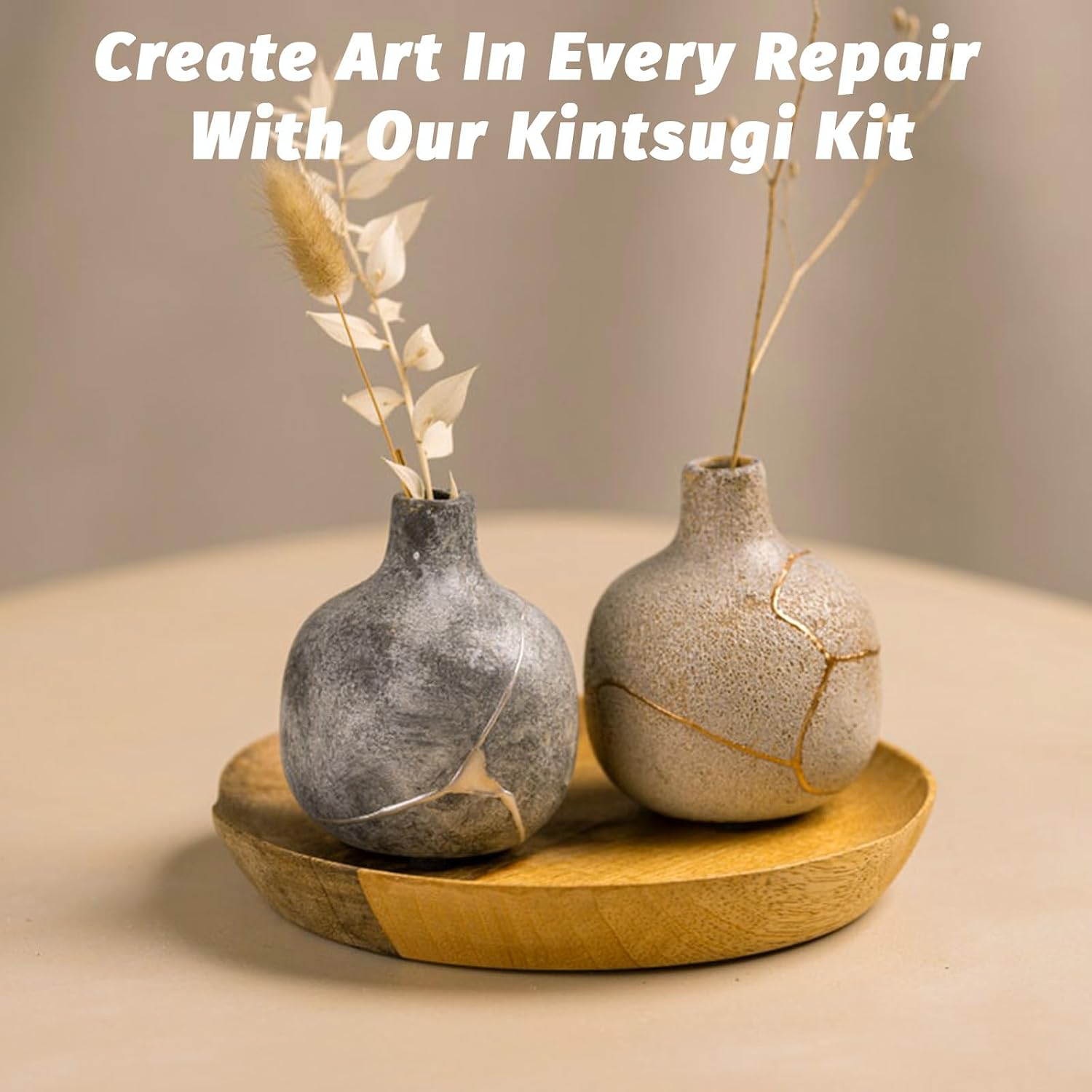 Kintsugi Repair Set - Food-Grade Porcelain Glue & Ceramic Repair Kit in Gold - Gold Glue for Ceramics, Porcelain, Glass, Jade & Sculptures - Japanese Kintsugi Art for Breakage Points – Bild 6