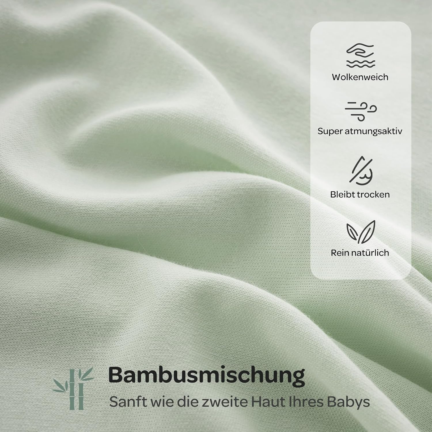 Momcozy Baby Swaddling Bag 0-3 Months Bamboo Pack of 2 Blue and Green – Bild 5