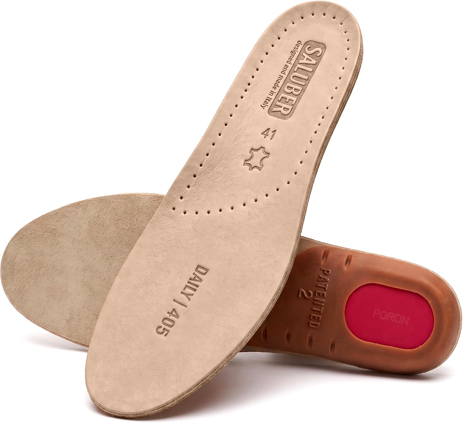 Saluber Leather Insoles for Men and Women, Size 41