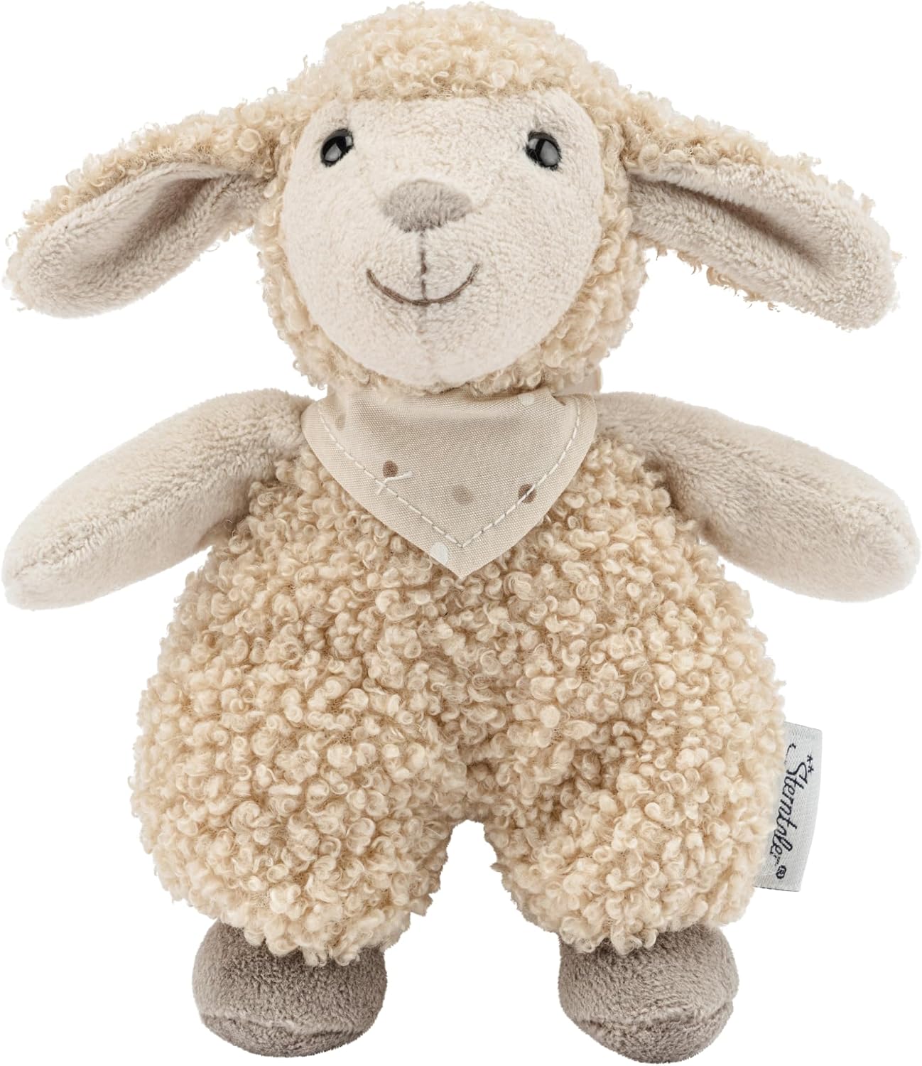 Sterntaler Mini Cuddly Toy Sheep Flake - Small Plush Toy Made of Soft Fabric - Baby Toy Filled with Polyester Wadding - Faithful Companion with Rattle for Discovering, Cuddling & Playing, Beige – Bild 2