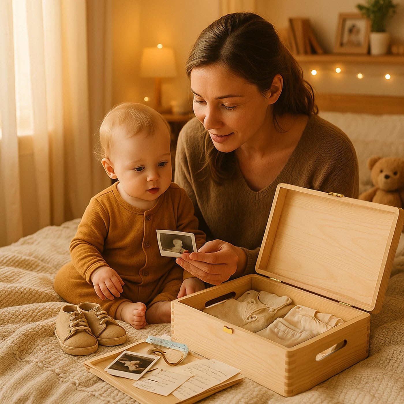 Maverton Erinnerungsbox Baby mit Namen, Aufbewahrungsbox mit Deckel – Bild 6