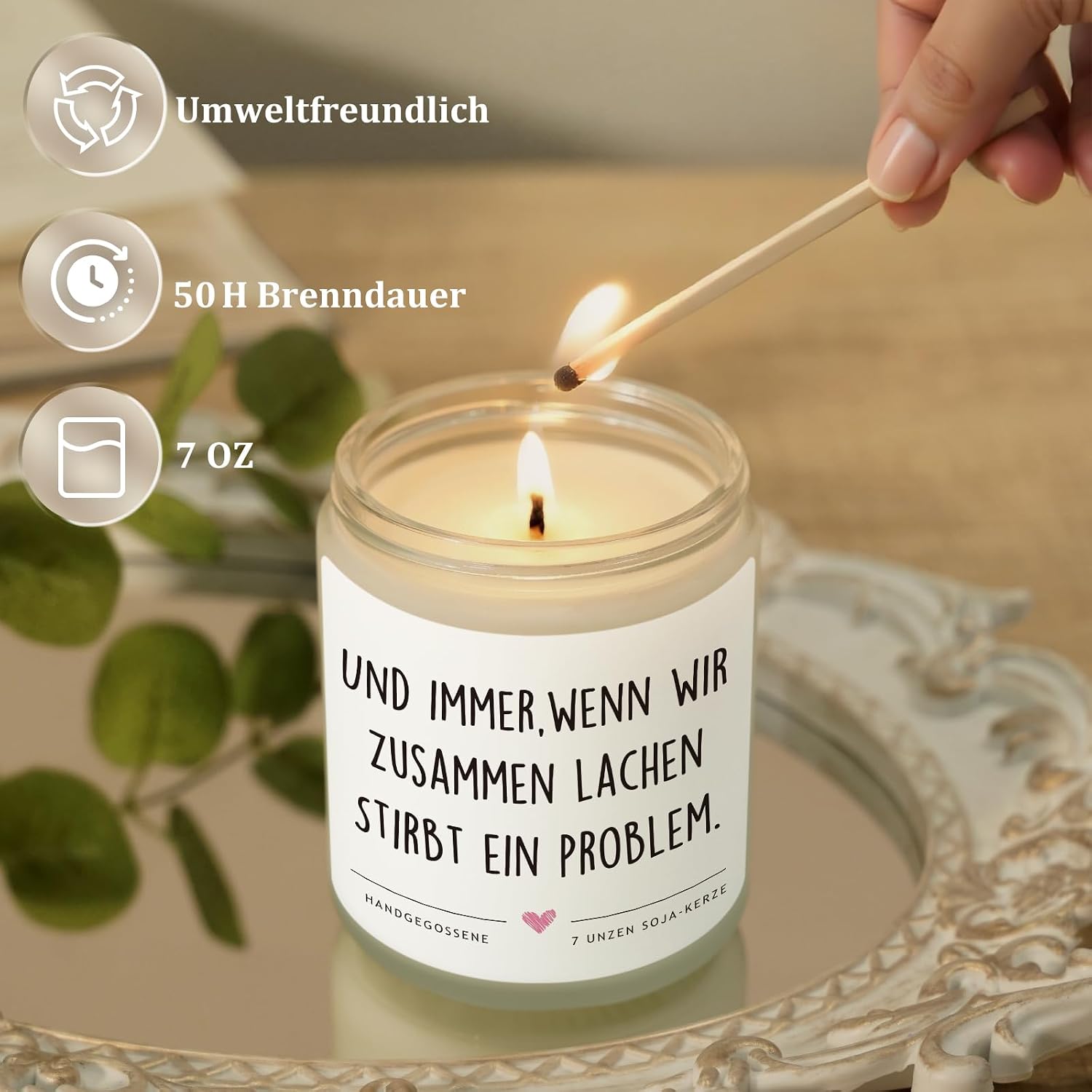 Gift for Girlfriend, Gift for Best Friend - Scented Candle with Saying – Bild 7