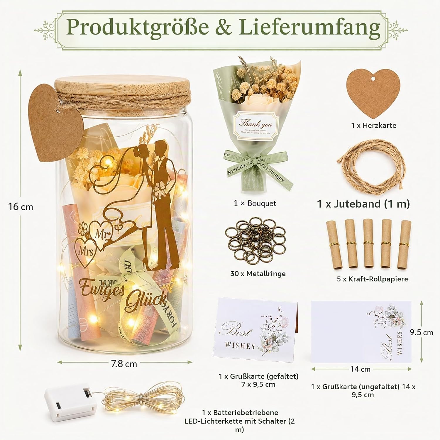 Idota Wedding Gifts for Bride and Groom Eternal Happiness Money Gifts Wedding – Bild 2