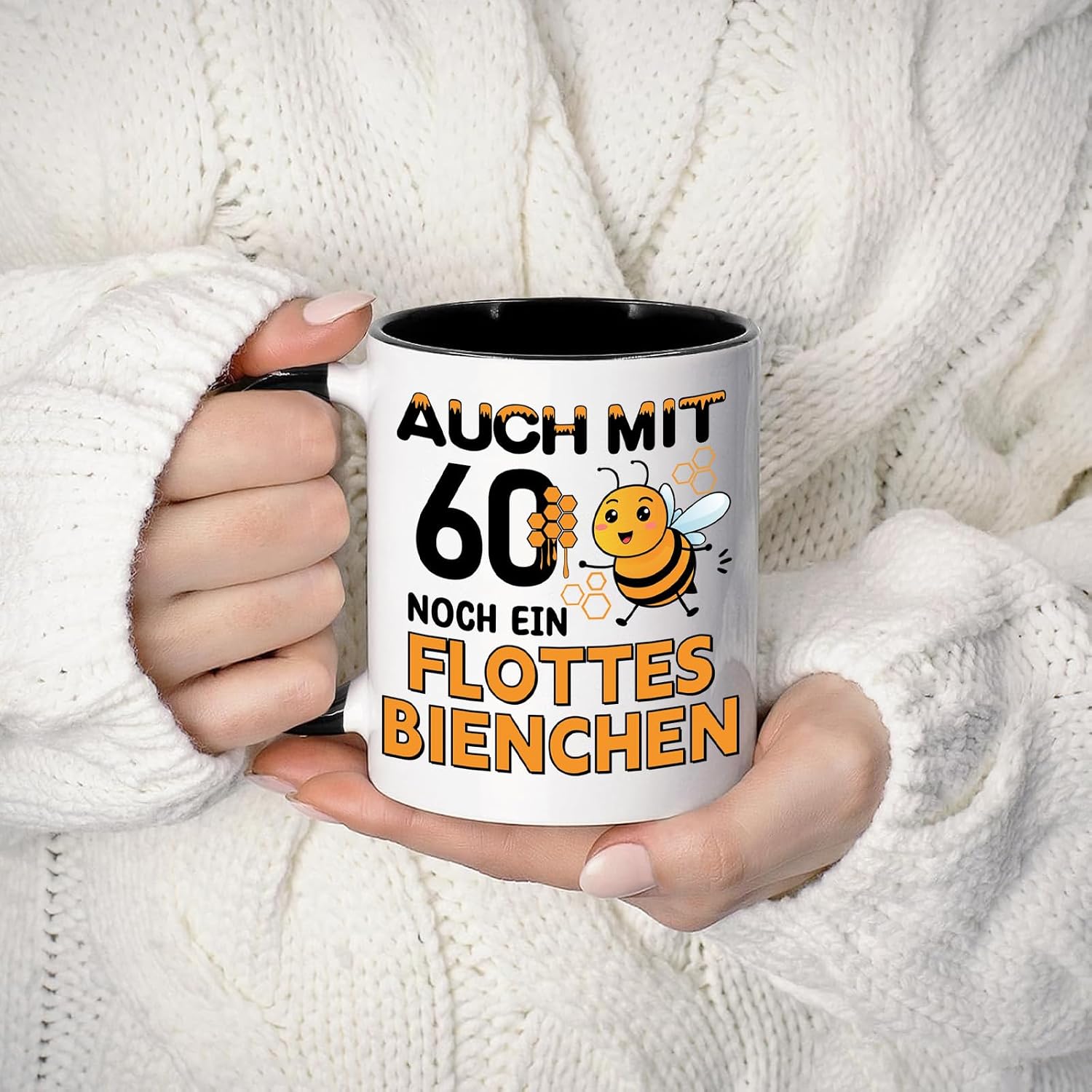 Gift 60th Birthday Women Mug with Saying Flottes Bienchen – Bild 5