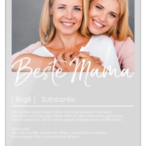 CHRISCK design Mum Gift Mother's Day Personalised - Acrylic Glass Picture Definition with Photo as Birthday Gift for Mum - Mother's Day Gift - Acrylic Glass Picture for the Best Mother for Birthday