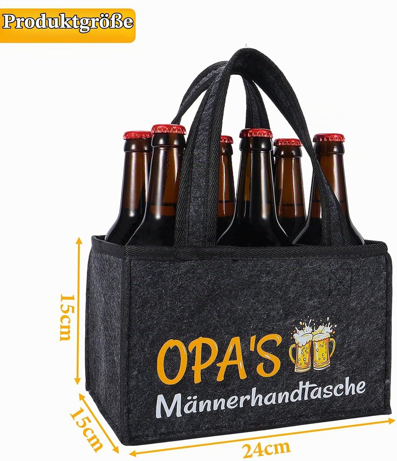Men's Beer Handbag, Funny Gifts for Men, Men's Gifts, Birthday Gift for Men, Reusable Bottle Bag for Grandpa, Dad, Father Gift, Grandpa, Grandpa's Men's Handbag – Bild 3