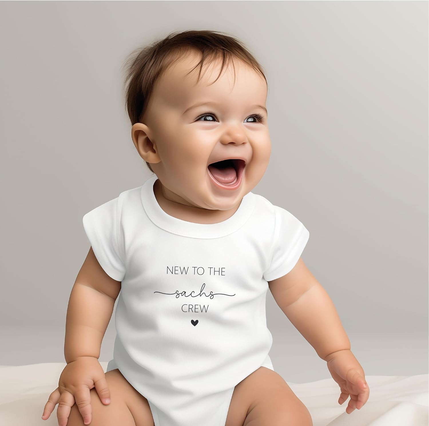 Surname Baby Bodysuit Personalised with Name, Pregnancy Proclaim, Baby Body Baby, Birth Gift, Baby Bodysuit Personalised, You Will Be Dad Grandma Grandpa Gift, New to the Crew Bodysuit – Bild 3