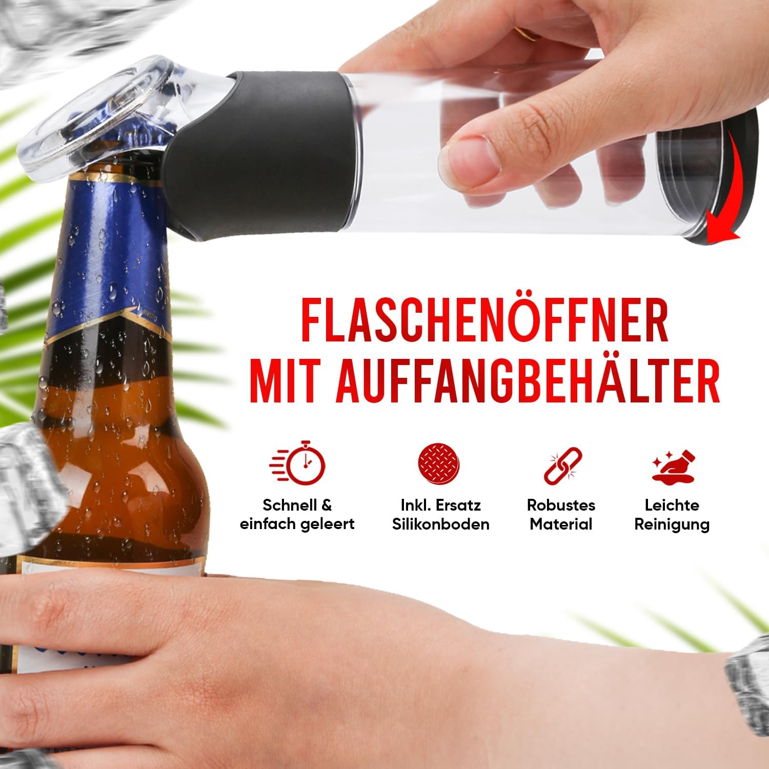 wortek Gift Set Men's Gifts - Men's Handbag Beer Made of Felt with 6 Compartments - Bottle Opener with Collection Container - Coaster Glasses Set of 6 - Funny Gifts for Men and Beer Lovers – Bild 5