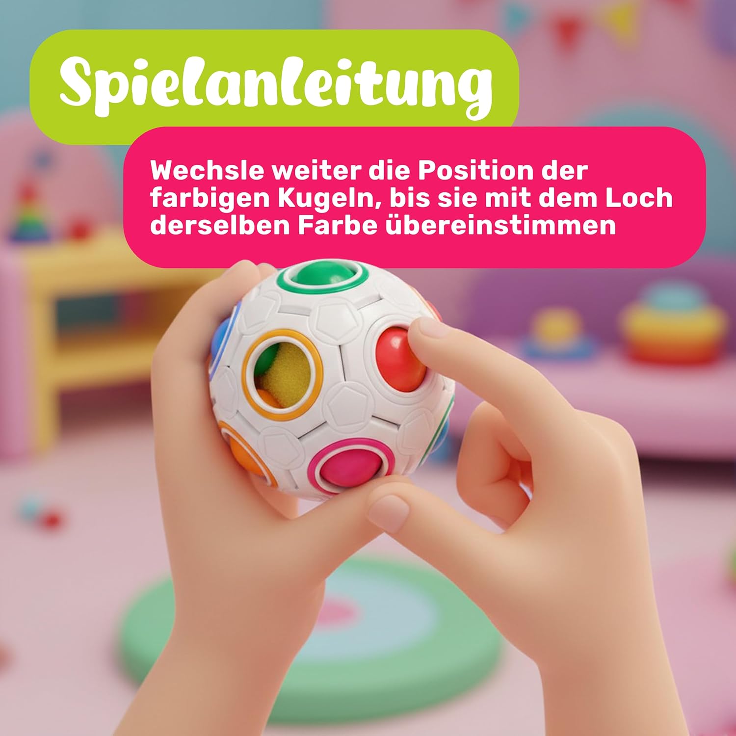 CUBIDI® Rainbow Ball Original - Logic Toy for Kids and Adults - Puzzle Game 3D - Ball - Rainbow – Bild 3