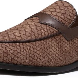 Mirroryou Men's Loafers Elegant Suit Shoes Slip On Formal Wedding Shoes Business Lightweight Moccasin