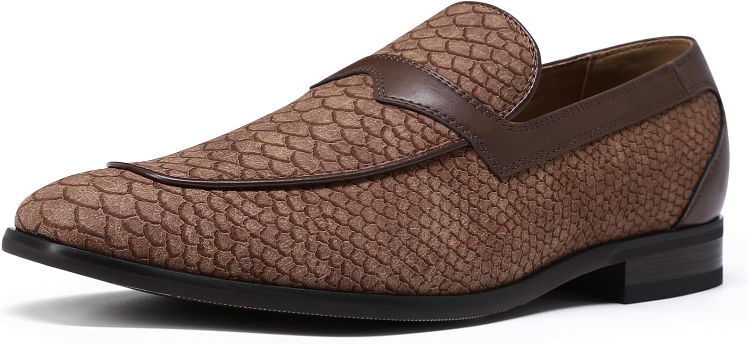 Mirroryou Men's Loafers Elegant Suit Shoes Slip On Formal Wedding Shoes Business Lightweight Moccasin