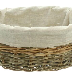 FRANK FLECHTWAREN Wicker Basket with Fabric Insert 30 x 22 x 15 cm