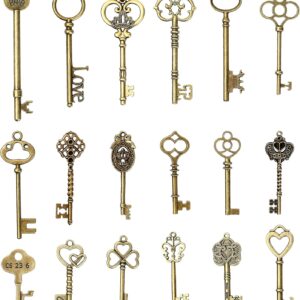 Vintage Key Decoration, Antique Keys, Vintage Skeleton Keys, Pack of 18