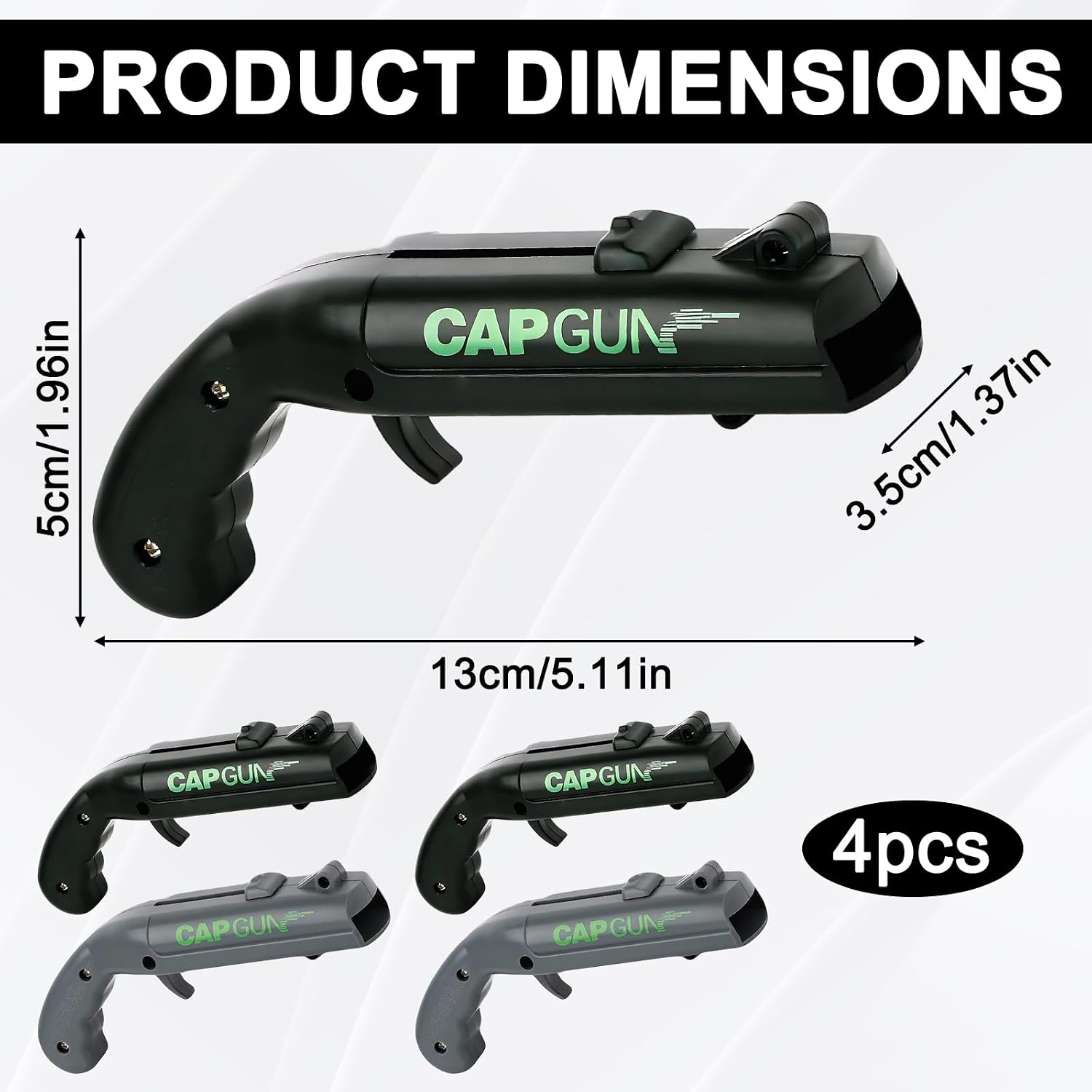 Pack of 4 Capgun Bottle Opener Pistol Beer Cap Bottle Cap Gun Funny Shot Bottle Opener, Beer Gifts for Men, for Party, Bar & Home – Bild 2