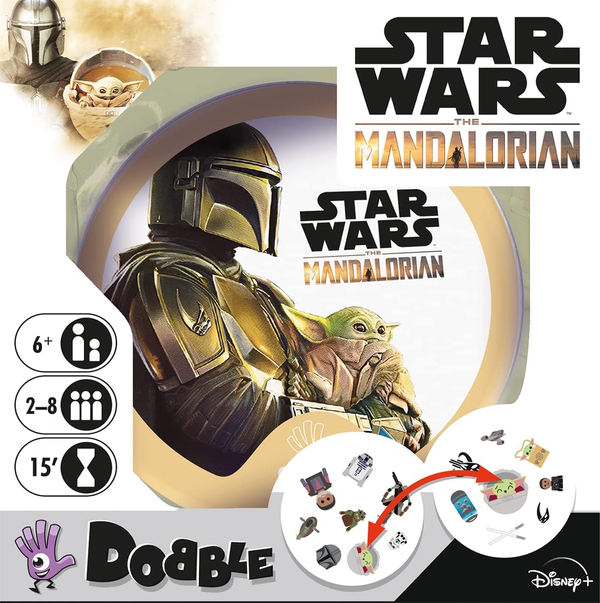 Asmodee, Dobble Star Wars: The Mandalorian, Fast-paced Family Game, German – Bild 2