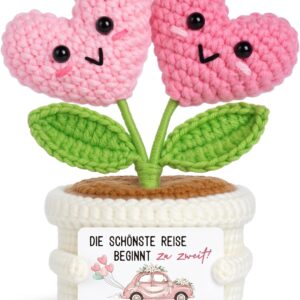 Juratar Sweet Wedding Gift for Bride and Groom – Handmade Crochet Flower
