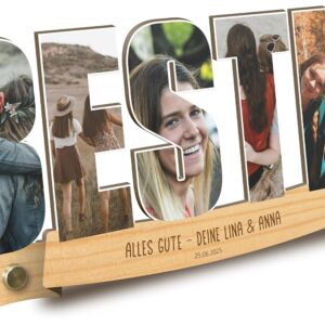 Personalised Bestie Gift – Photo Gift Wooden Picture – Birthday Gift Best Friend, Lettering Holder, Gifts for Bestie, BFF, Best Friend Forever, Bestie Birthday Gift