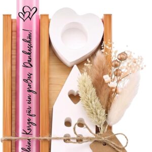 Tenare Thank You Gifts Small Thank You Gifts with Loving Wooden Box Mini Dried Flowers Candle Gift Set for Women Girlfriend Birthday Farewell Gift Colleague Teacher Teacher