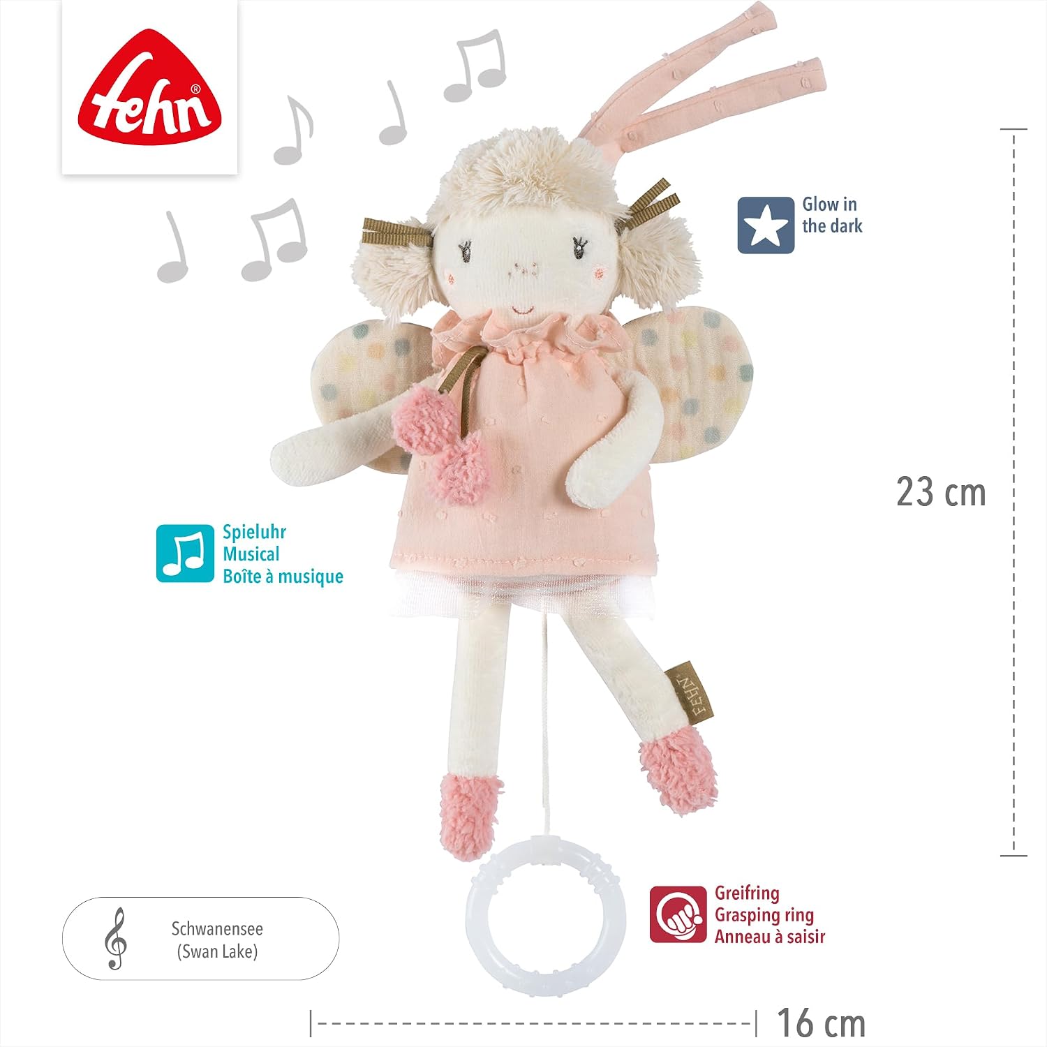 Fehn Mini Fairy Musical Box - Cuddly Toy & Sleep Aid for Babies – Bild 4