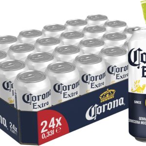 Corona Extra Premium Lager Canned Beer, Disposable, International Warehouse Beer (24 x 0.33 L)