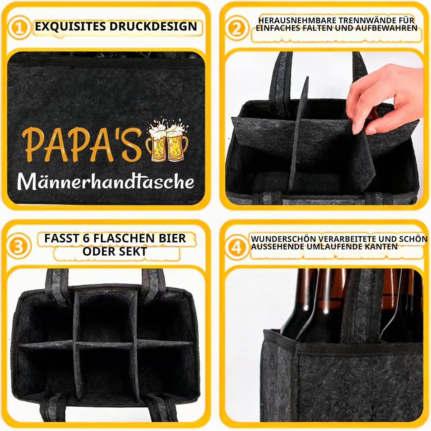 Dad Gift, Birthday Gift for Dad, Men's Handbag Beer – Bild 4