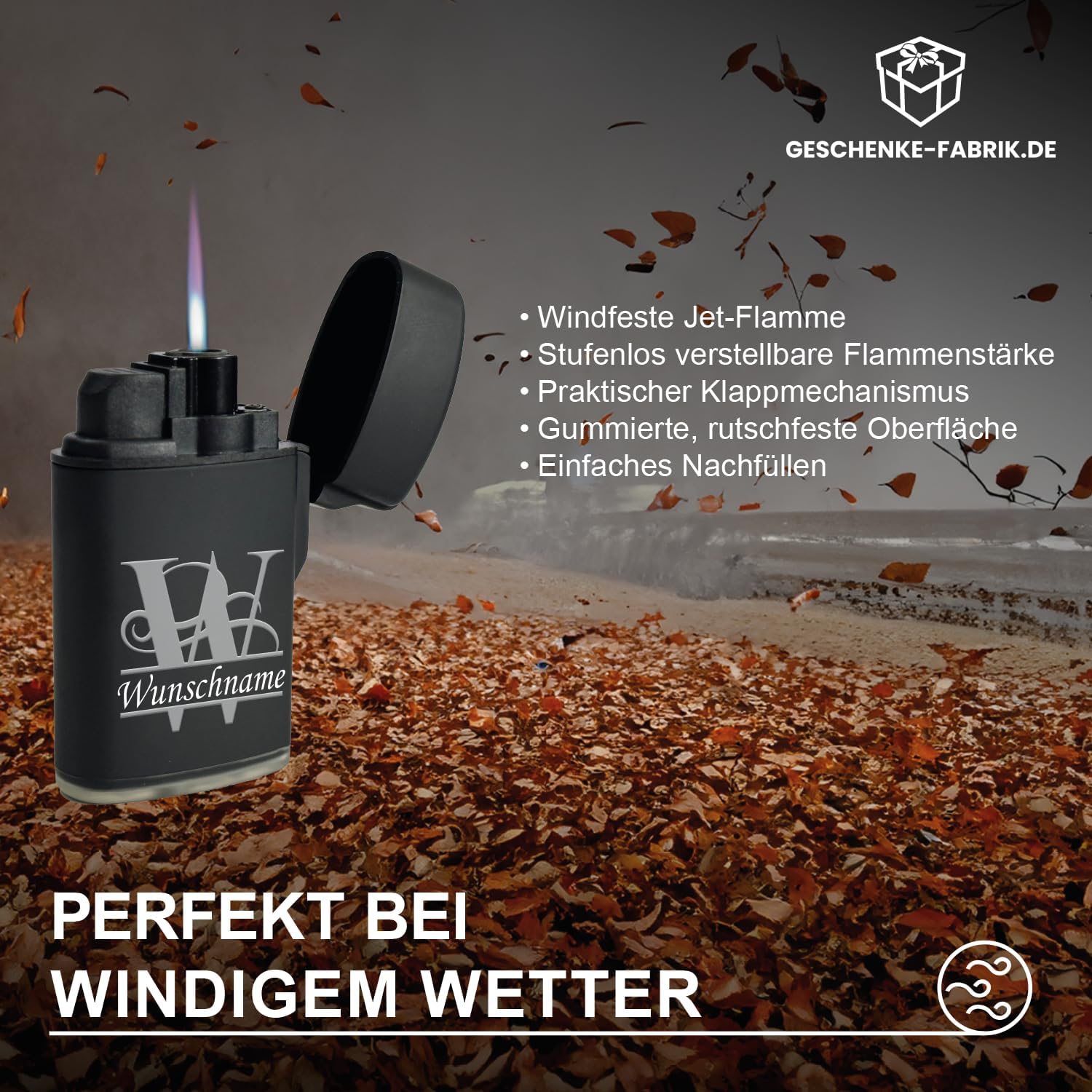 Windproof Lighter Personalised with Name & Initials UV Print – Bild 5