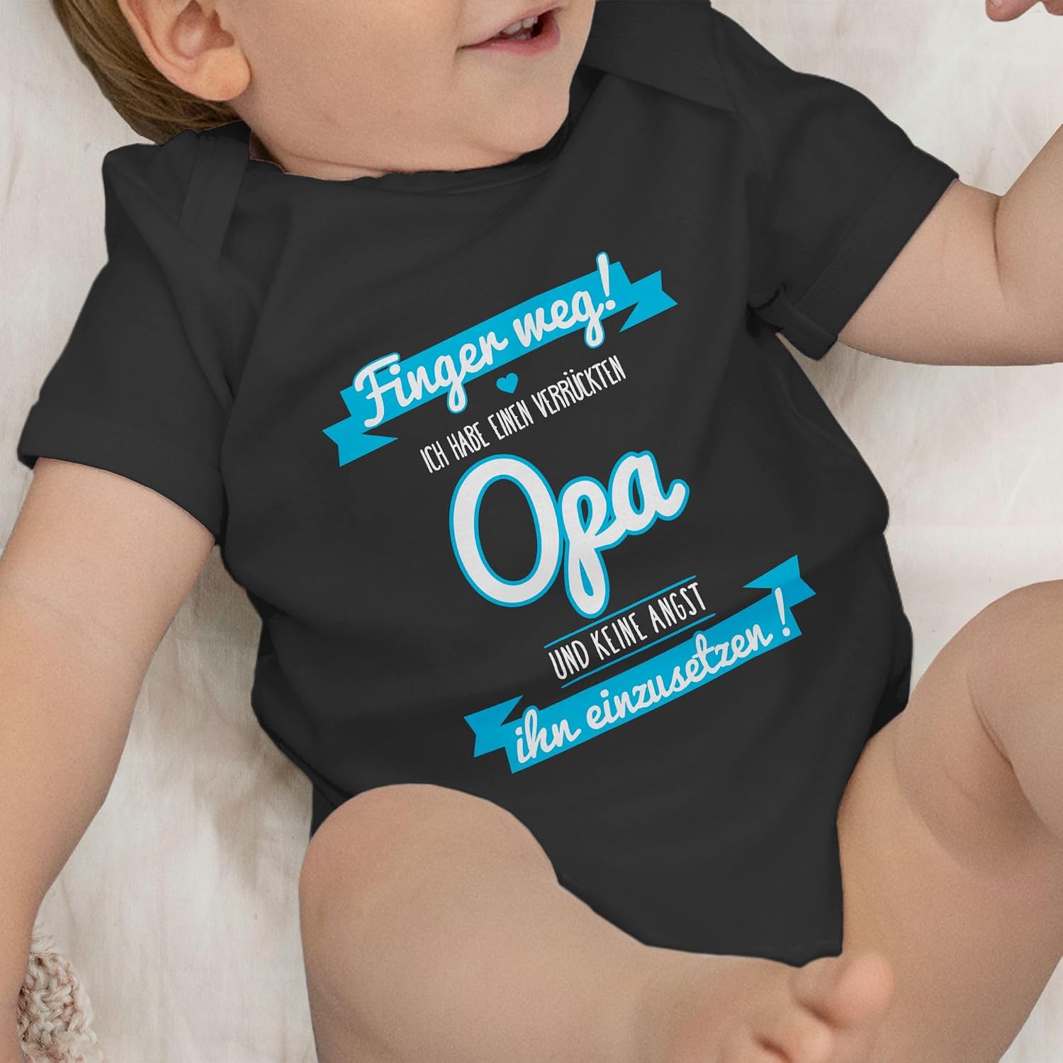 Shirtracer - Baby Bodysuit Short Sleeve - Sayings - Ich habe einen verrückten Opa – Bild 7