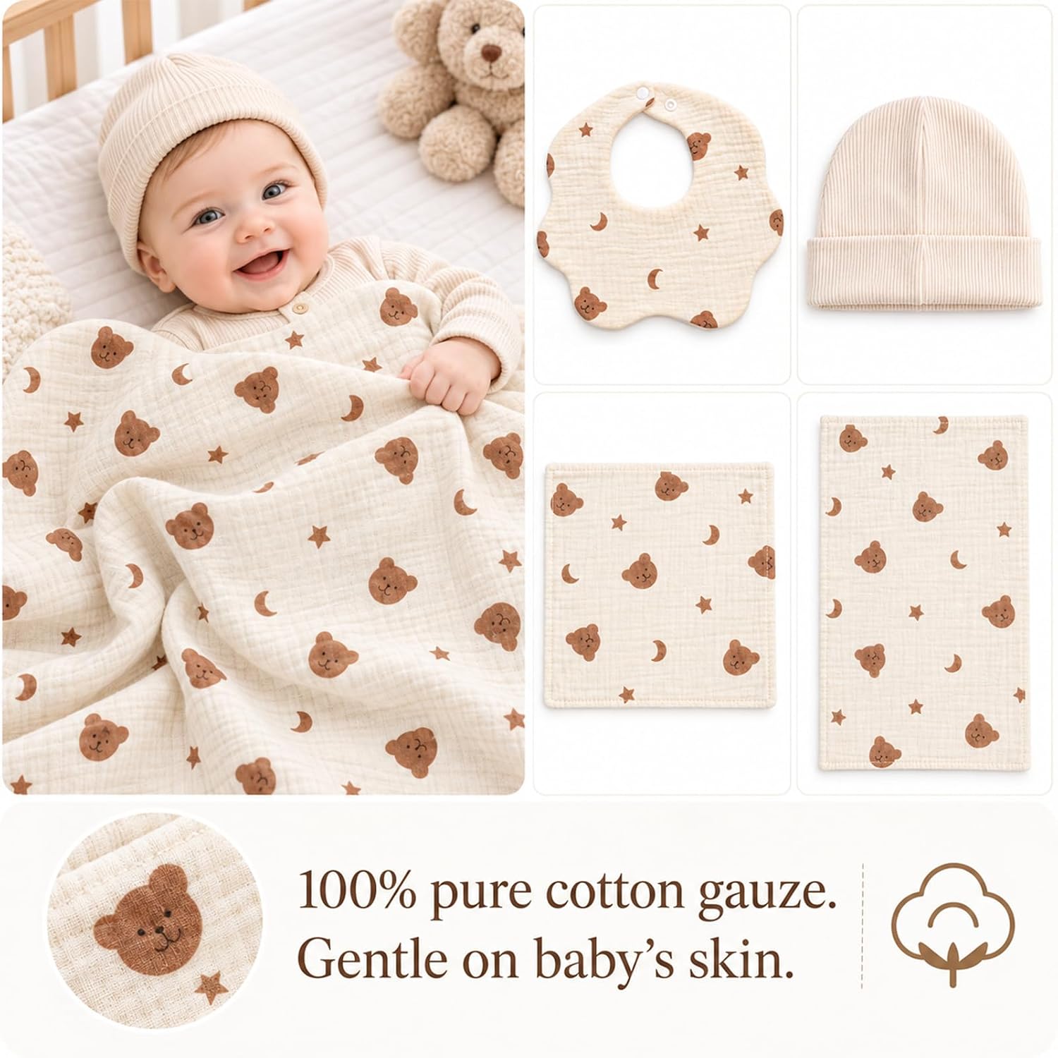 Newborn Gift 11-Piece Baby Shower Gift Box for Newborn Bear – Bild 5
